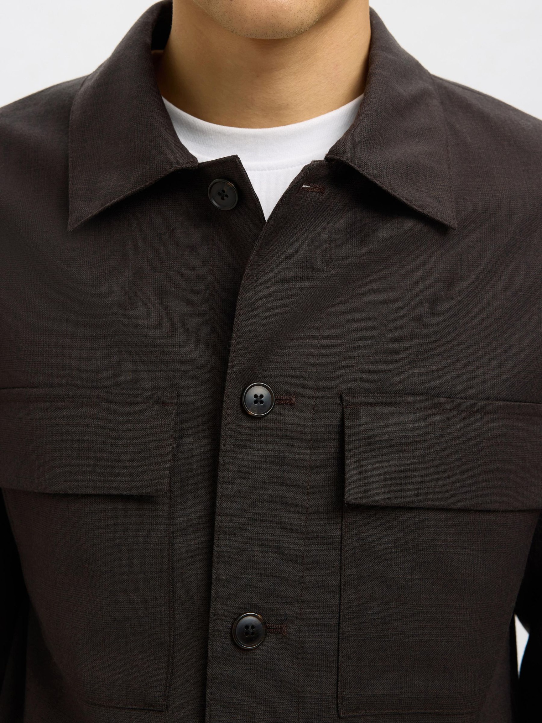 WOOL BLEND BLAZER, Chocolate Torte, highres