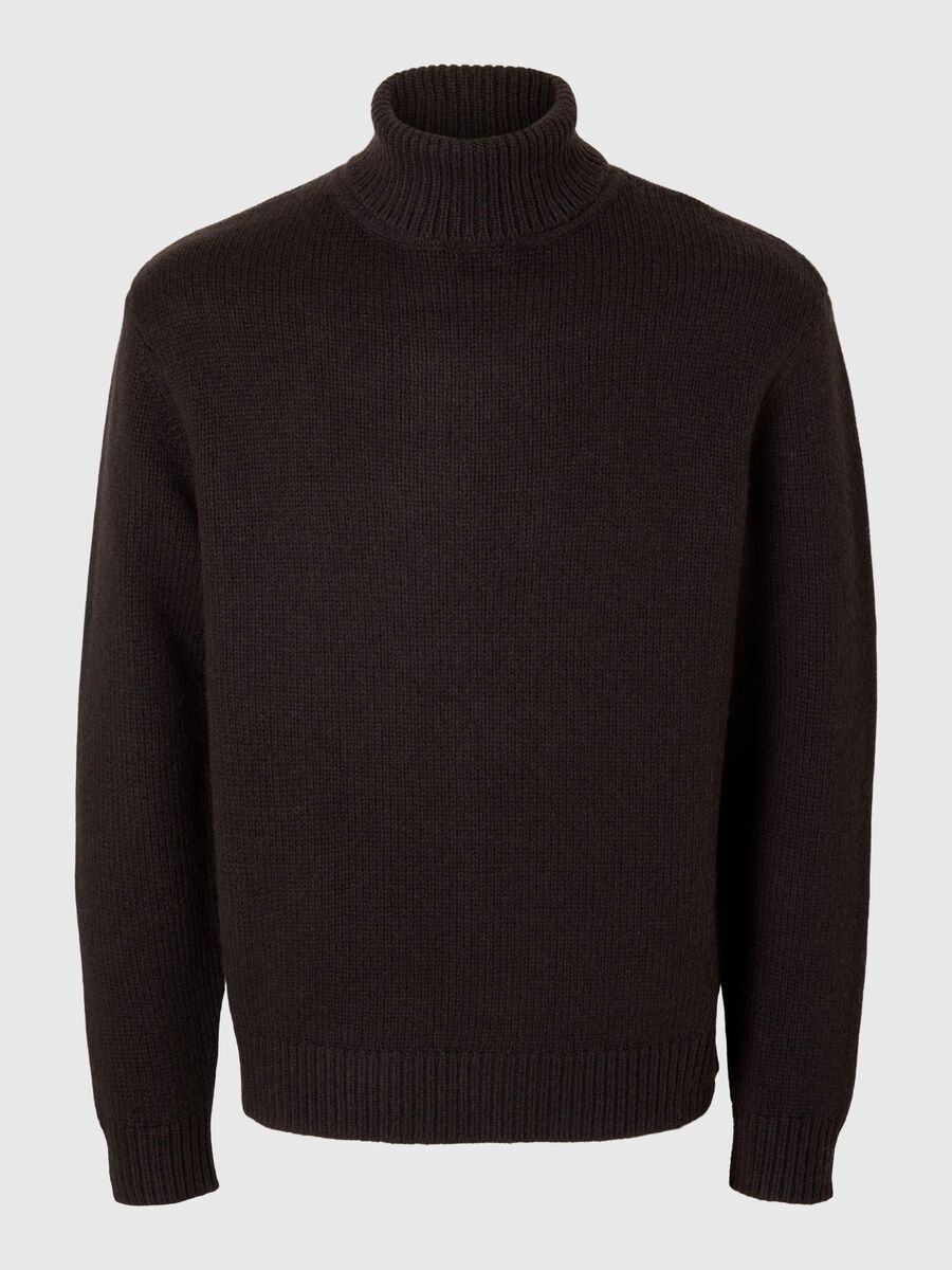 Selected WOOL BLEND ROLL NECK PULLOVER, Chocolate Torte, highres - 16094649_ChocolateTorte_001.jpg