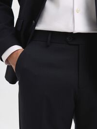 WOOL BLEND  SUIT TROUSERS, Black, highres