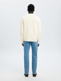 STRUKTURERET BOMULD POLO, Egret, highres