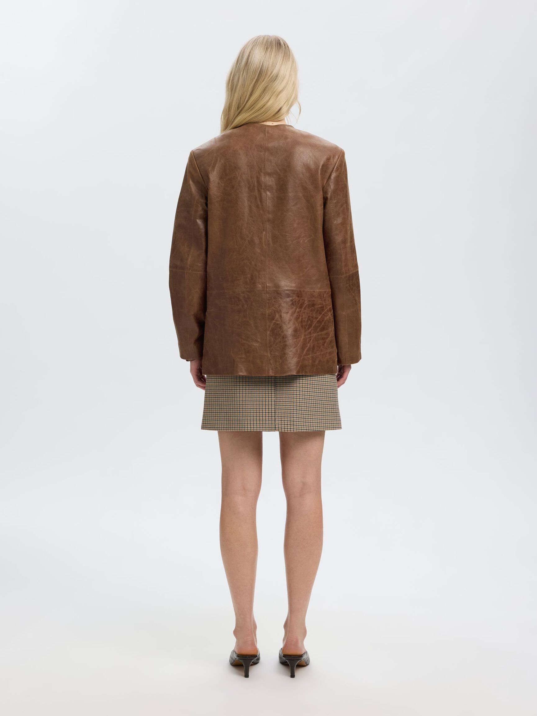 OVERSIZED LEATHER JACKET, Delicioso, highres