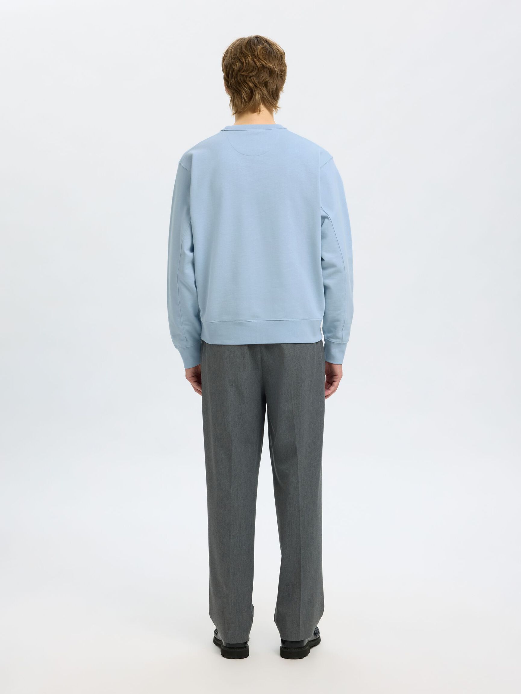 100% COTTON SWEATSHIRT, Cashmere Blue, highres