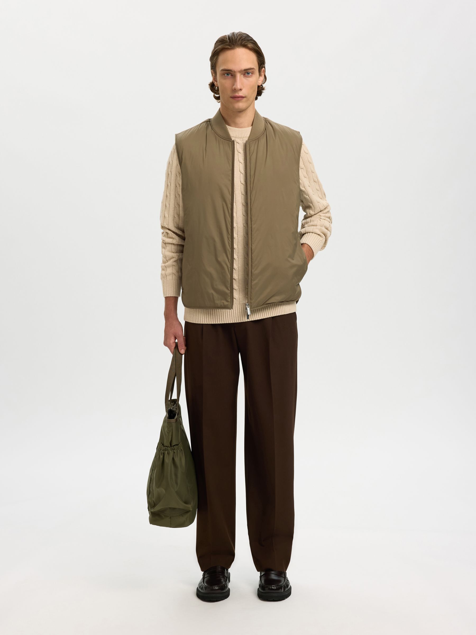 GEFÜTTERTE GILET, Caribou, highres