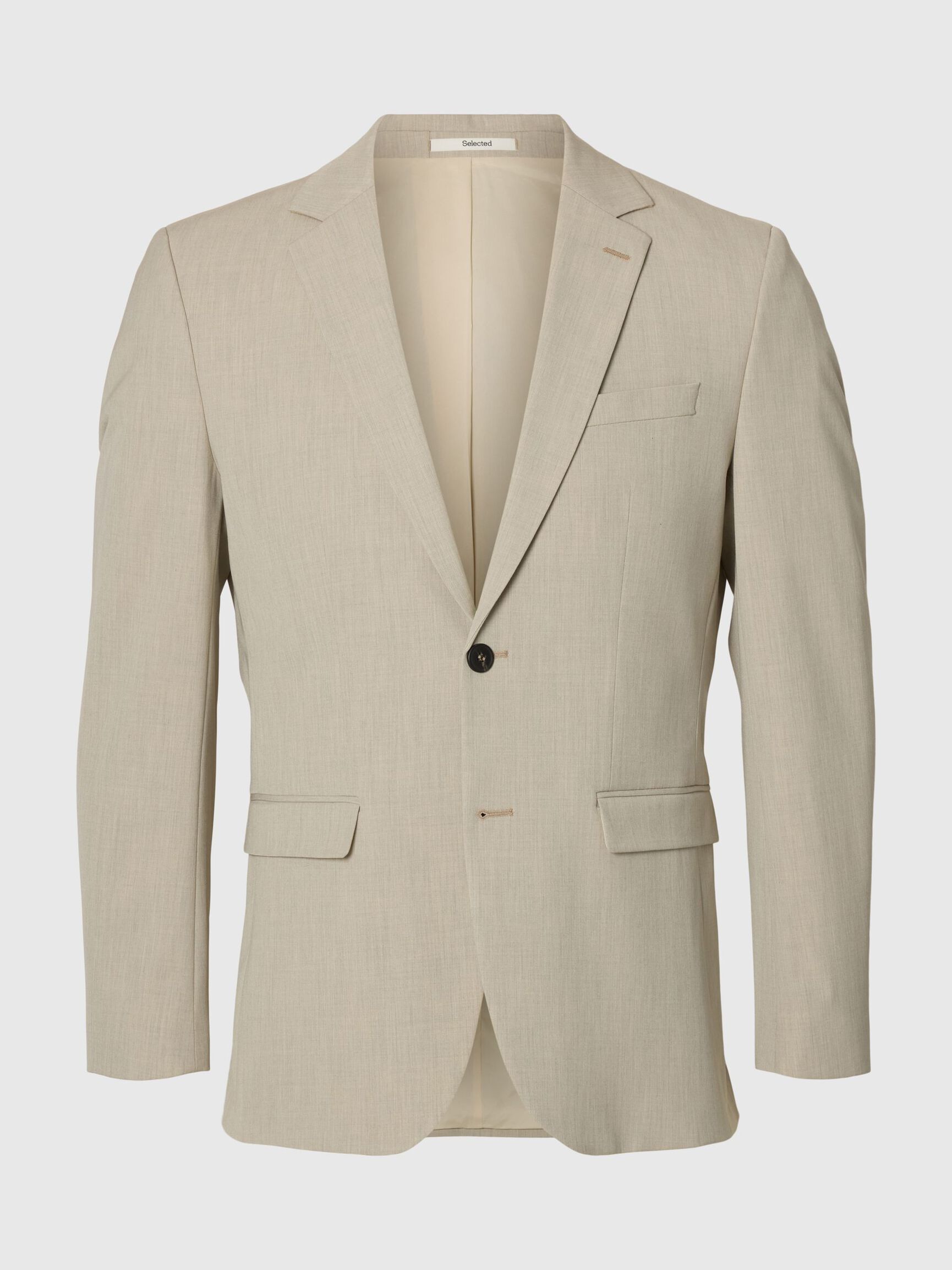 VISCOSE BLEND SLIM FIT BLAZER, Oatmeal, highres