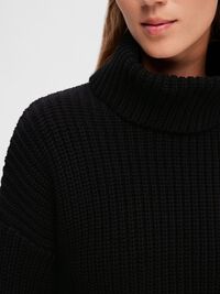OVERSIZE GROBSTRICKPULLOVER, Black, highres