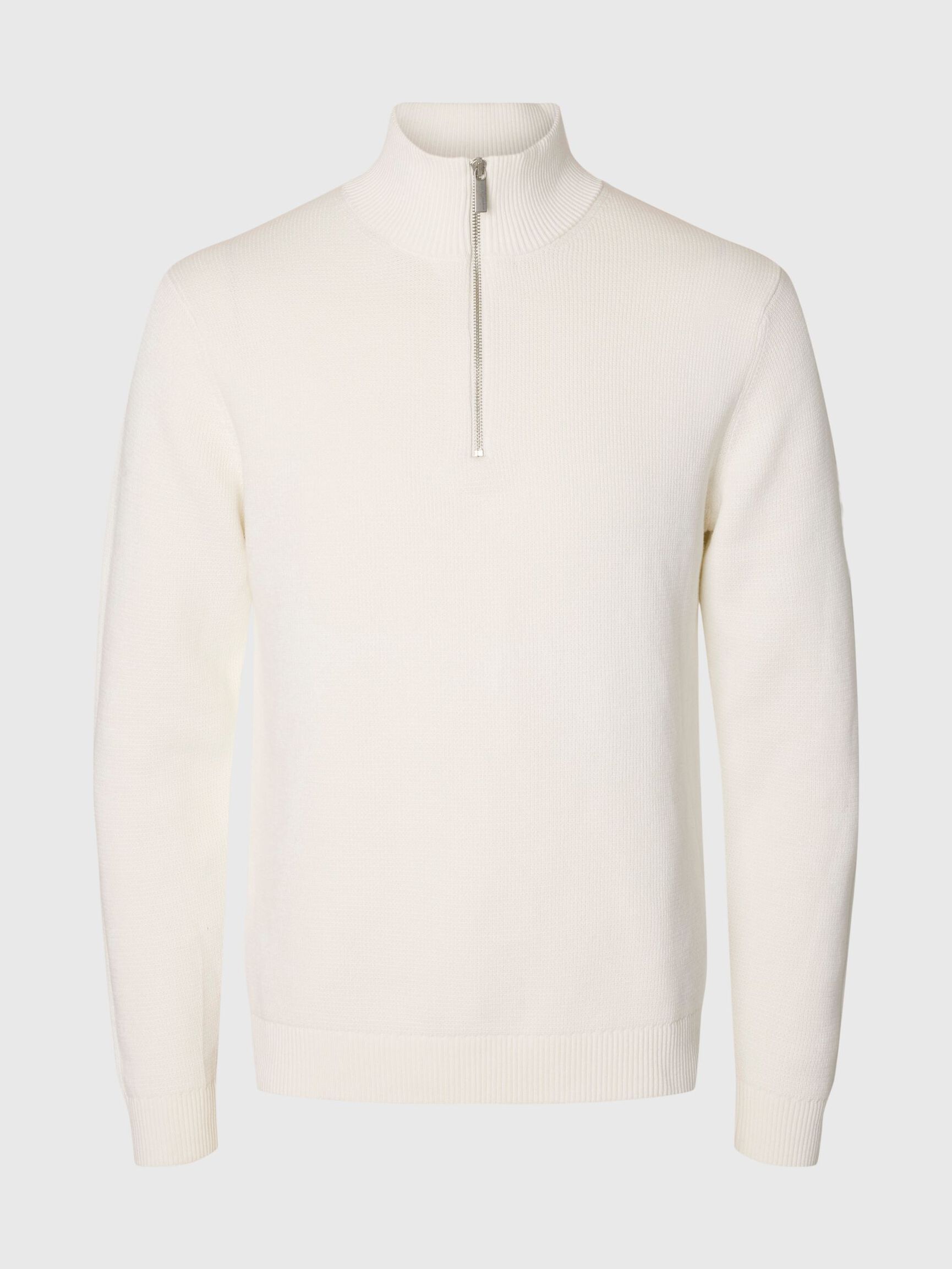 HALF-ZIP JUMPER, Bright White, highres