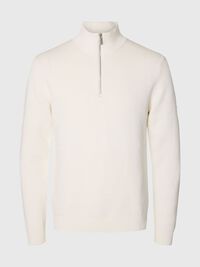 HALF-ZIP JUMPER, Bright White, highres