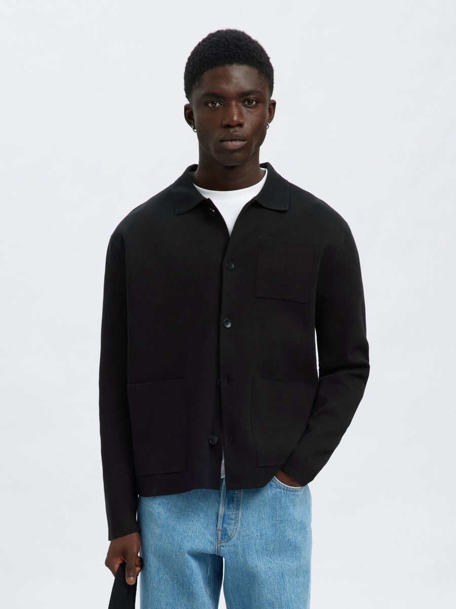 Selected RELAXED FIT STRICKJACKE, Black, highres - 16096549_Black_003.jpg