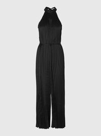 HALTER PLISSÉ JUMPSUIT, Black, highres