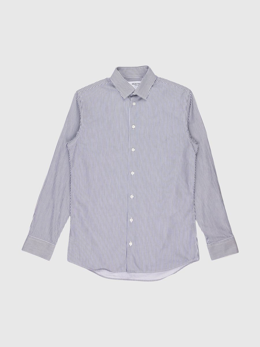 Selected LANGE MOUWEN SLIM FIT OVERHEMD, Dark Sapphire, highres - 80000386_DarkSapphire_862472_001.jpg