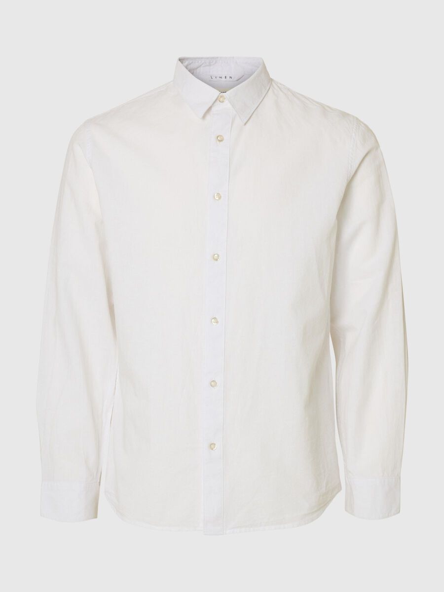 Selected LONG SLEEVED SHIRT, White, highres - 16078867_White_001.jpg