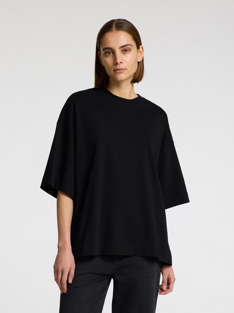 Selected ESSENTIAL OVERSIZED T-SHIRT, Black, highres - 16097896_Black_003.jpg