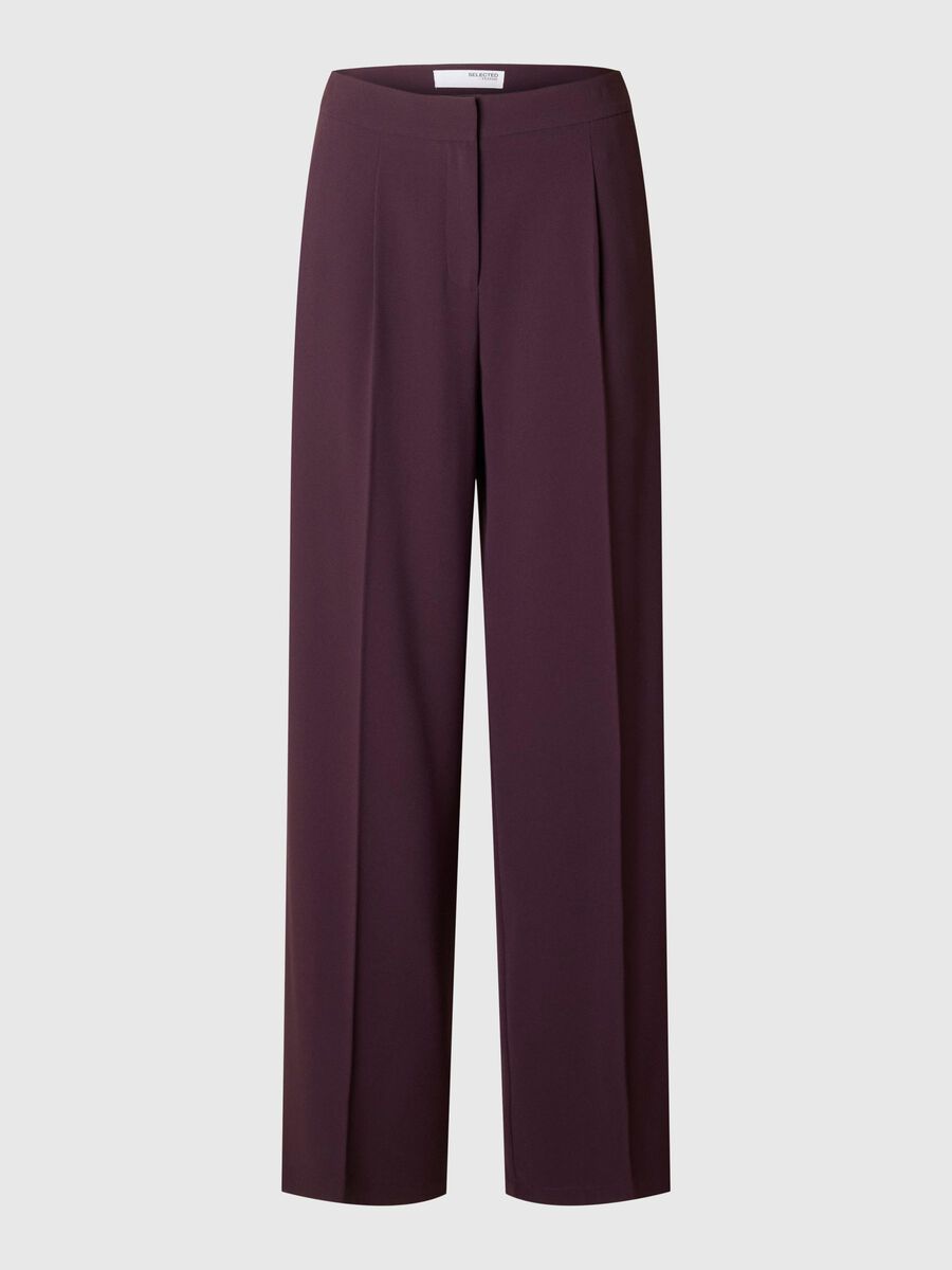 Selected GEWEBTE HOSE MIT WEITEM BEIN, Plum Perfect, highres - 16089912_PlumPerfect_001.jpg