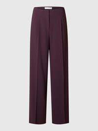 WOVEN WIDE-LEG TROUSERS, Plum Perfect, highres