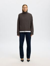 WOOL BLEND ROLL NECK JUMPER, After Dark, highres
