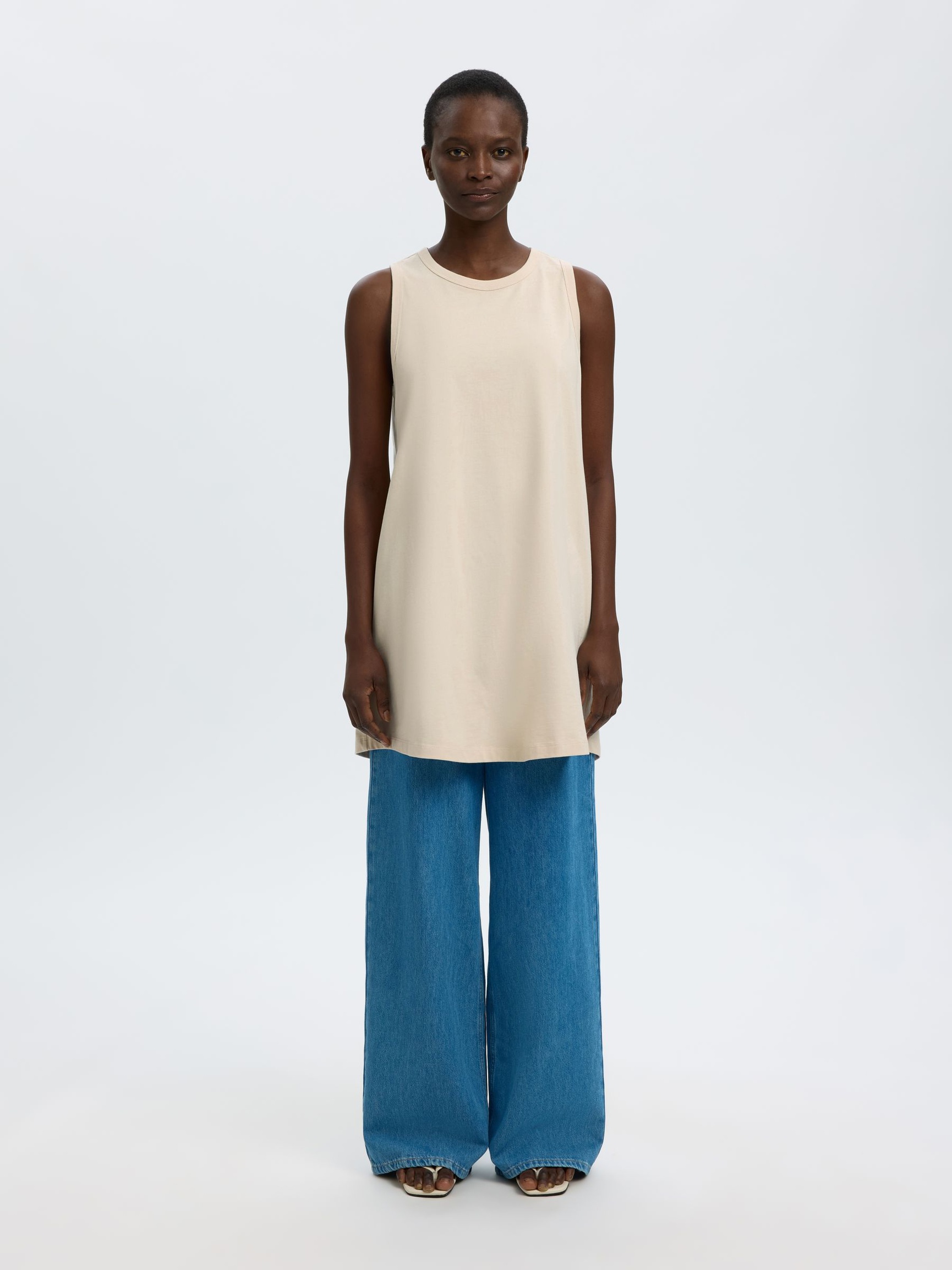 MINI SLEEVELESS DRESS, Birch, highres