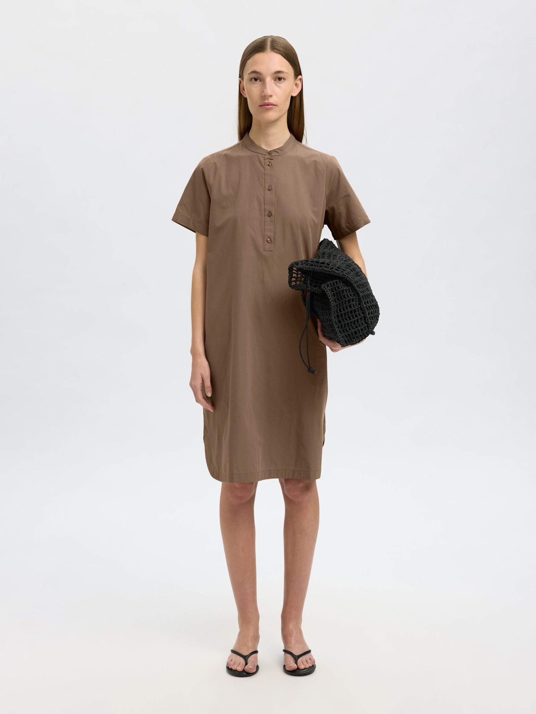 KATOENEN MINI JURK, Coca Mocha, highres