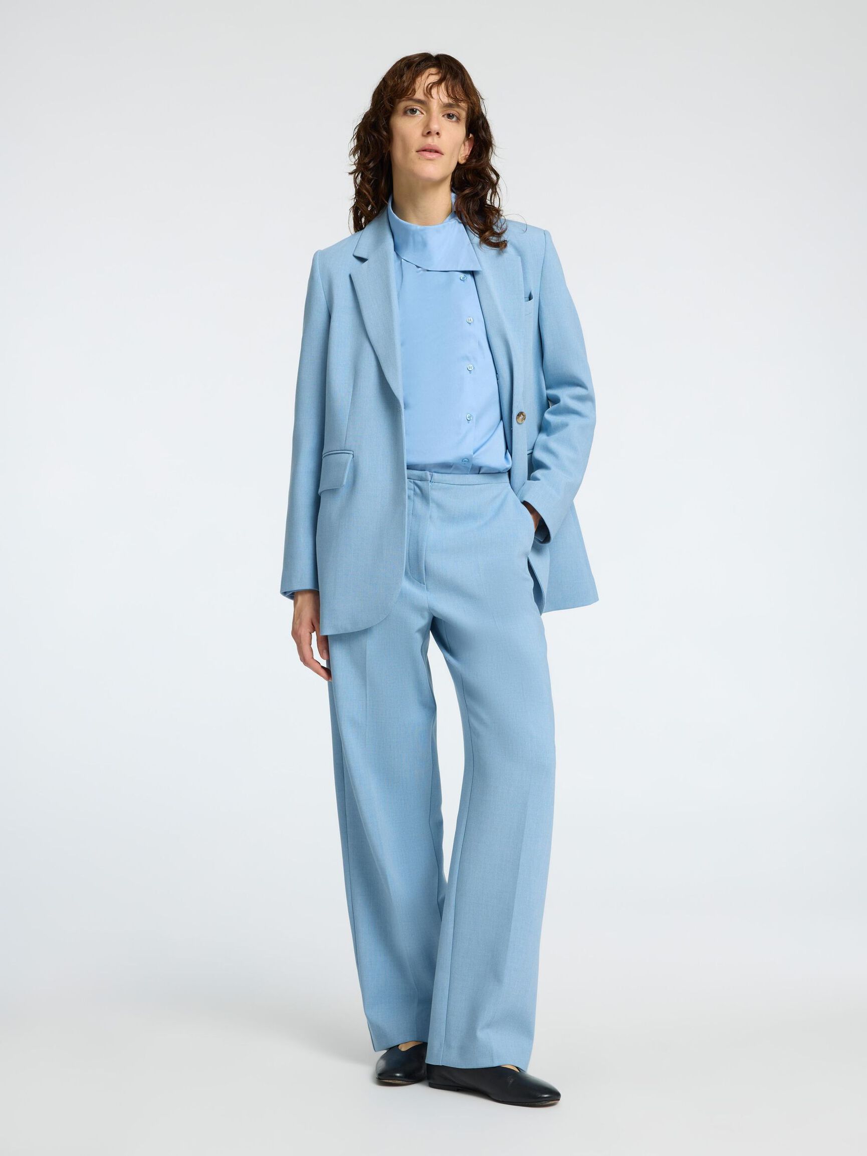 VISCOSEMIX TAILORED WIDE LEG BROEK, Endless Sky, highres