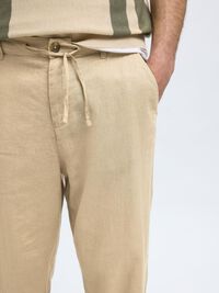 LINEN BLEND TROUSERS, Pure Cashmere, highres