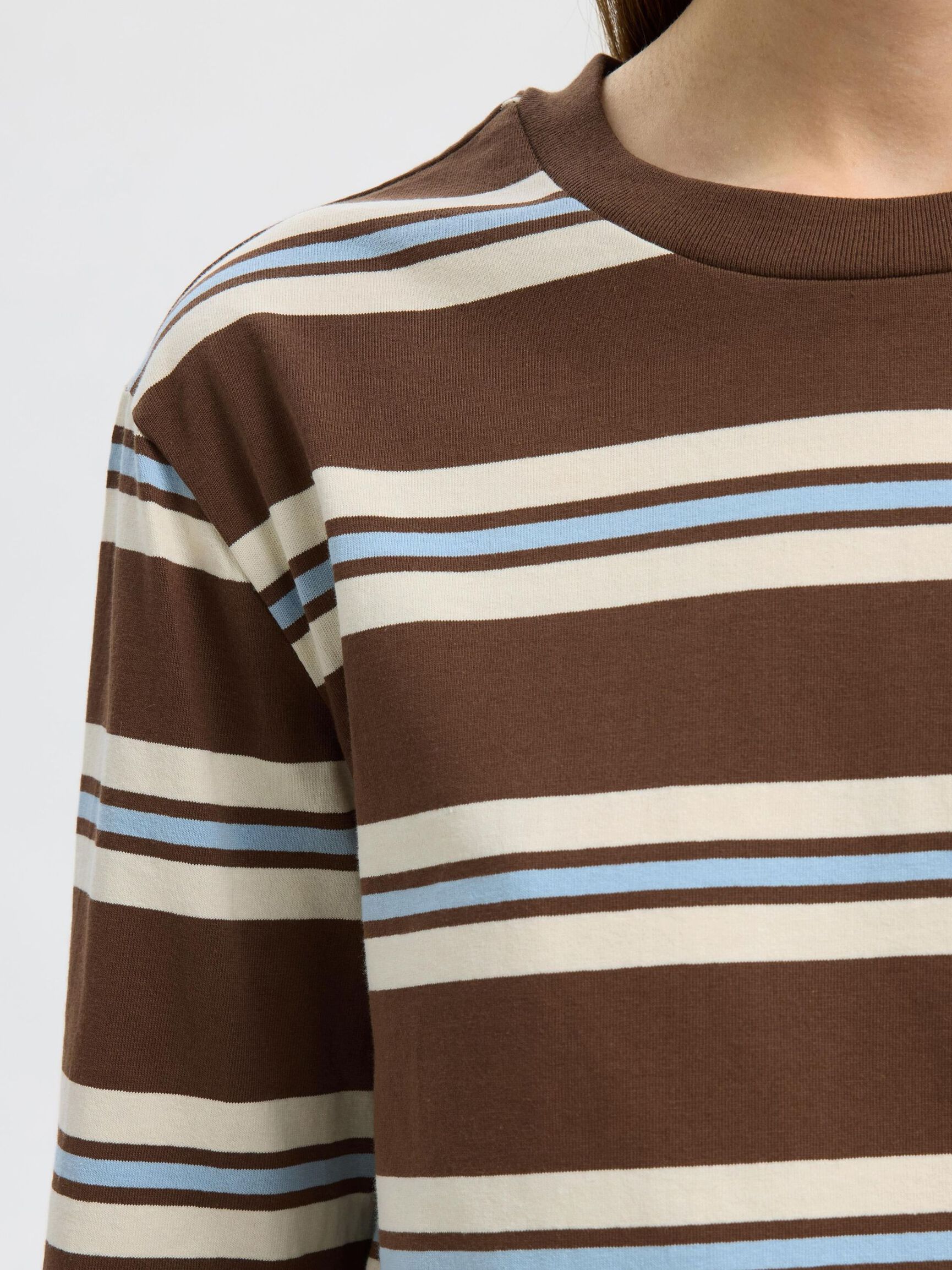 BOXY FIT LANGÆRMET T-SHIRT, Chestnut, highres