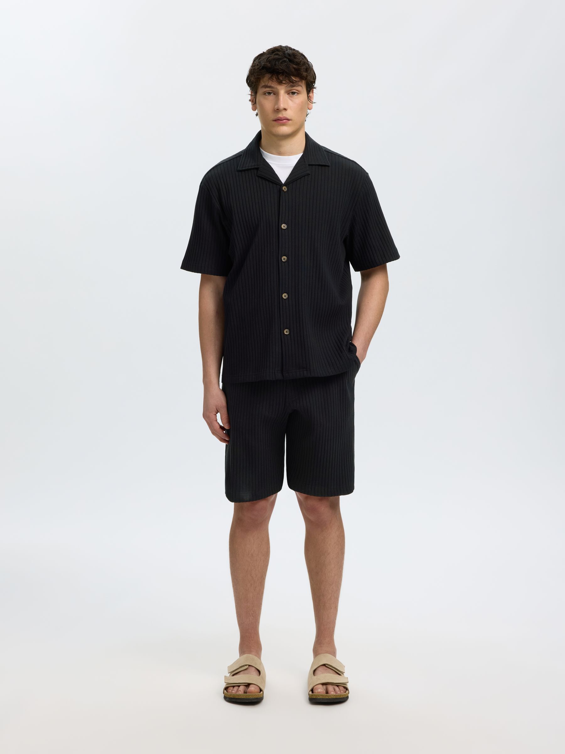 RELAXED FIT GERIBBELD SHORTS, Black, highres