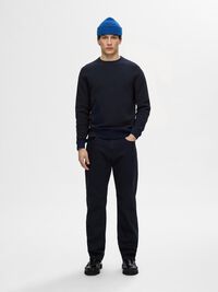 100% KATOEN PULLOVER MET RONDE HALS, Dark Sapphire, highres