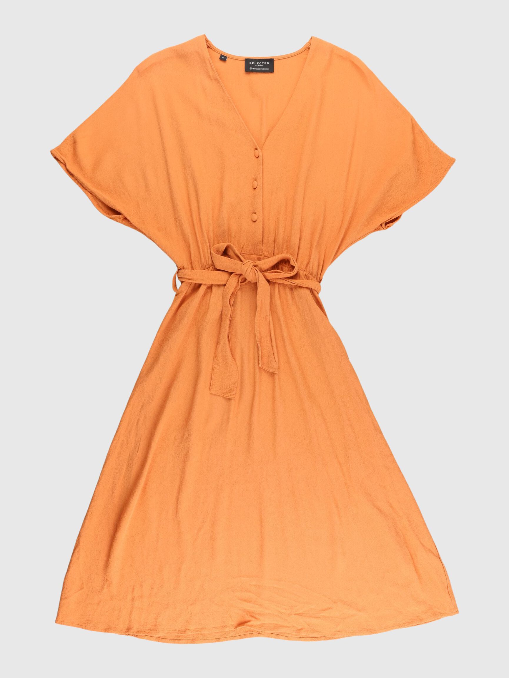 WAIST TIE - MIDI DRESS, Caramel, highres