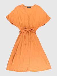 WAIST TIE - MIDI DRESS, Caramel, highres