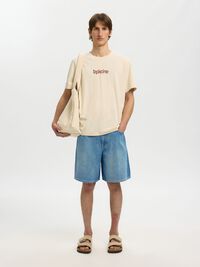 LOOSE FIT DENIM SHORTS, Medium Blue Denim, highres