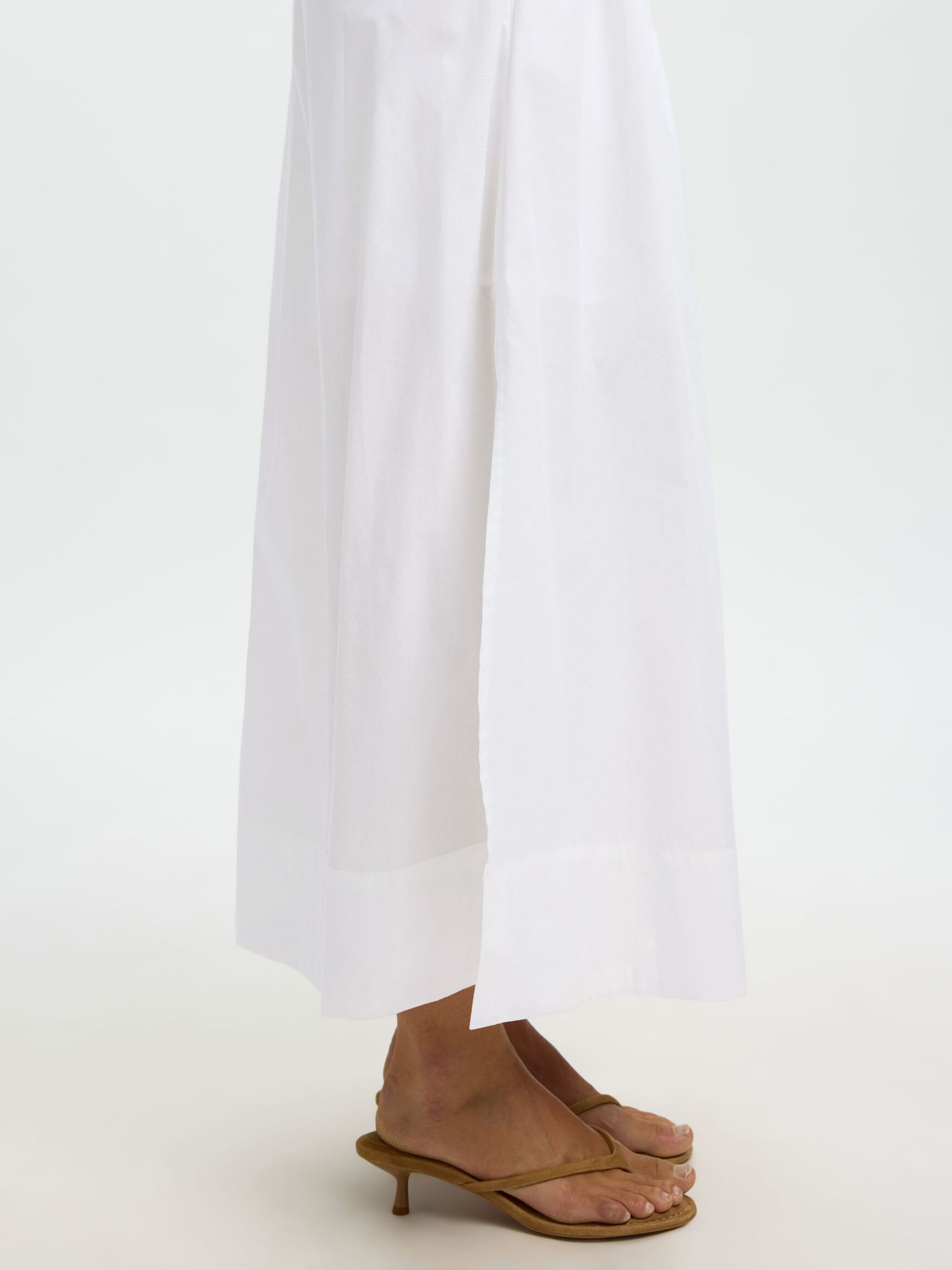COTTON MAXI SKIRT, Bright White, highres