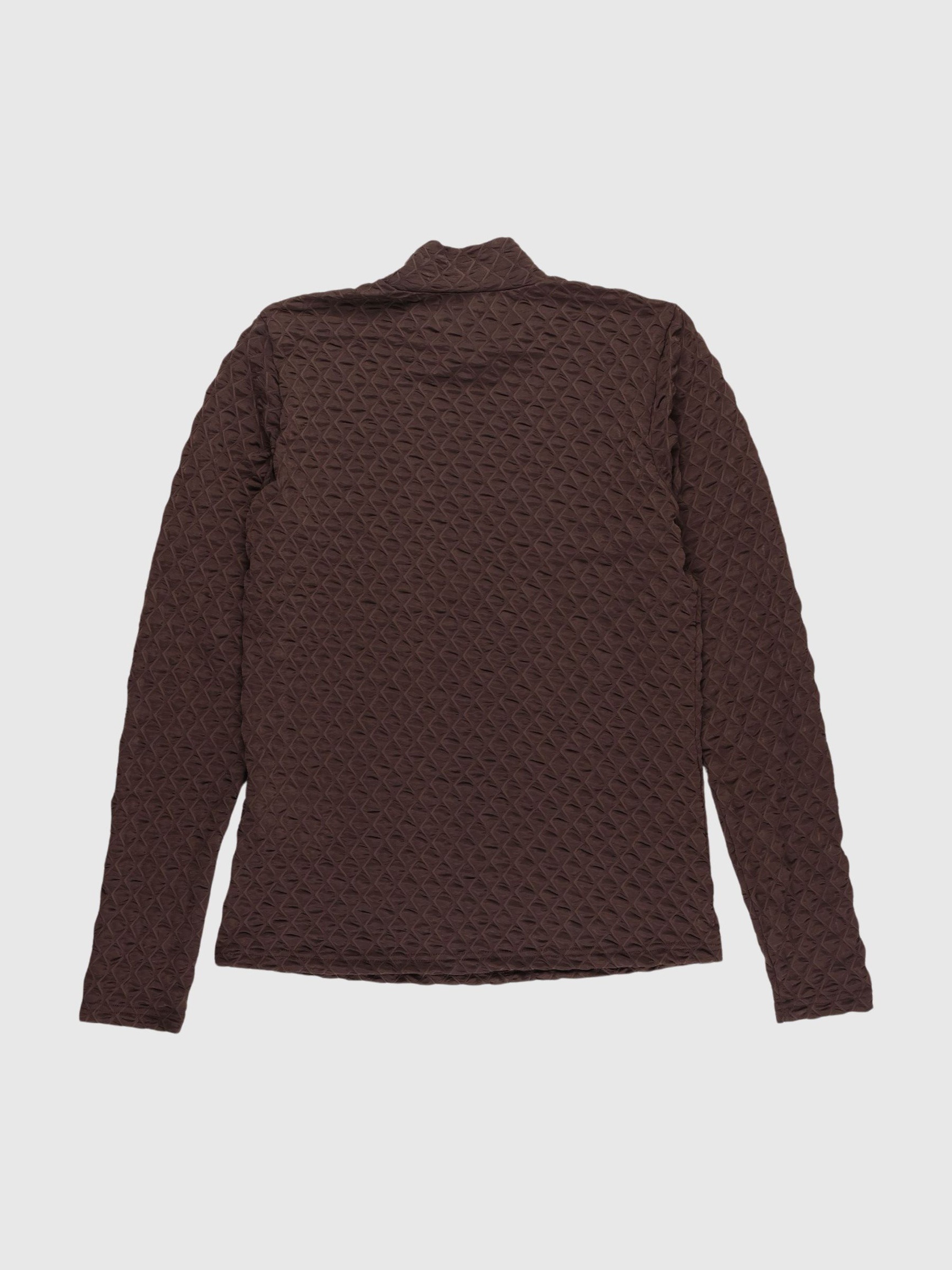 MED TEKSTUR TOP MED LANGE ÆRMER, Tobacco Brown, highres