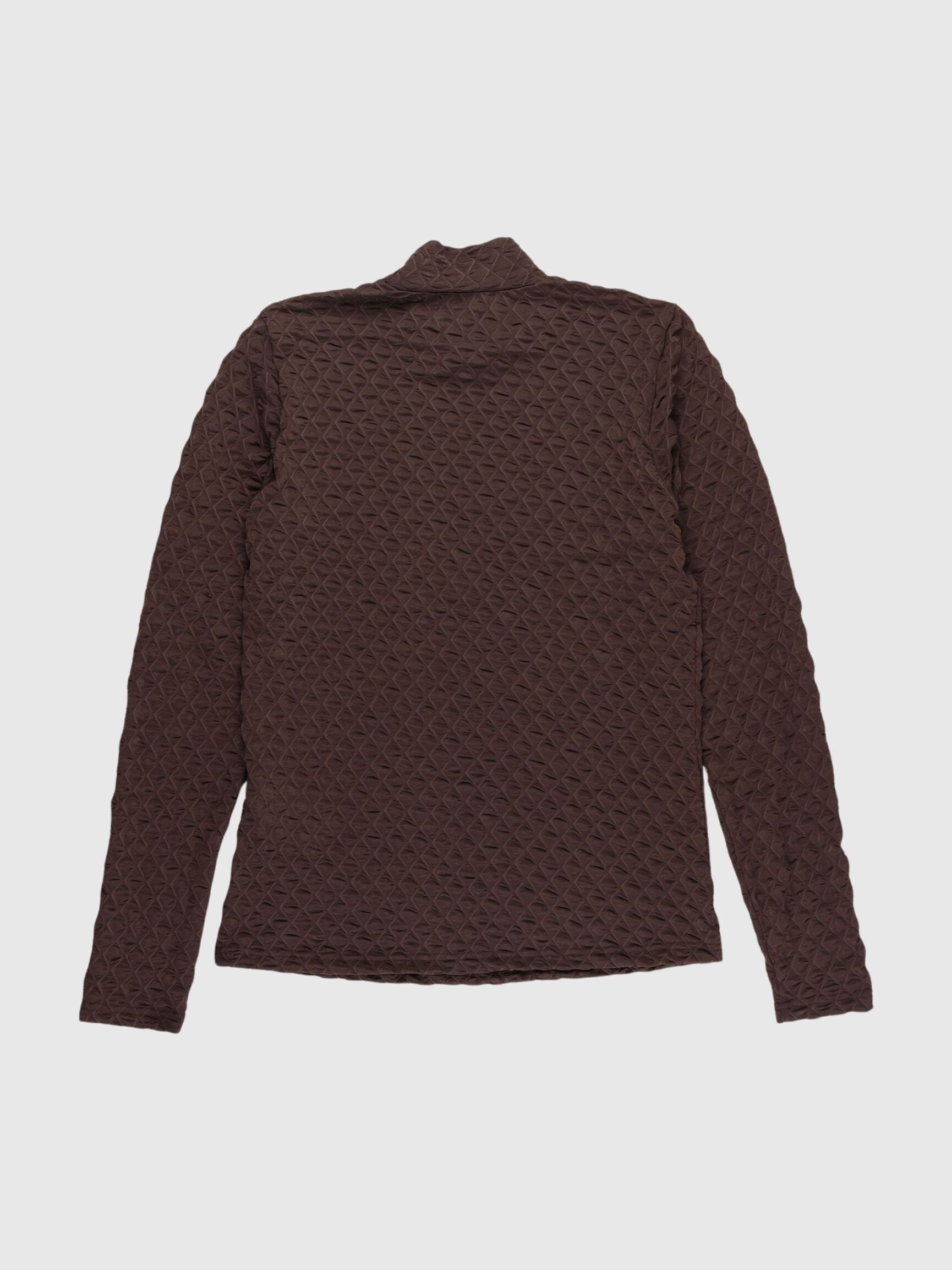 MED TEKSTUR TOP MED LANGE ÆRMER, Tobacco Brown, highres