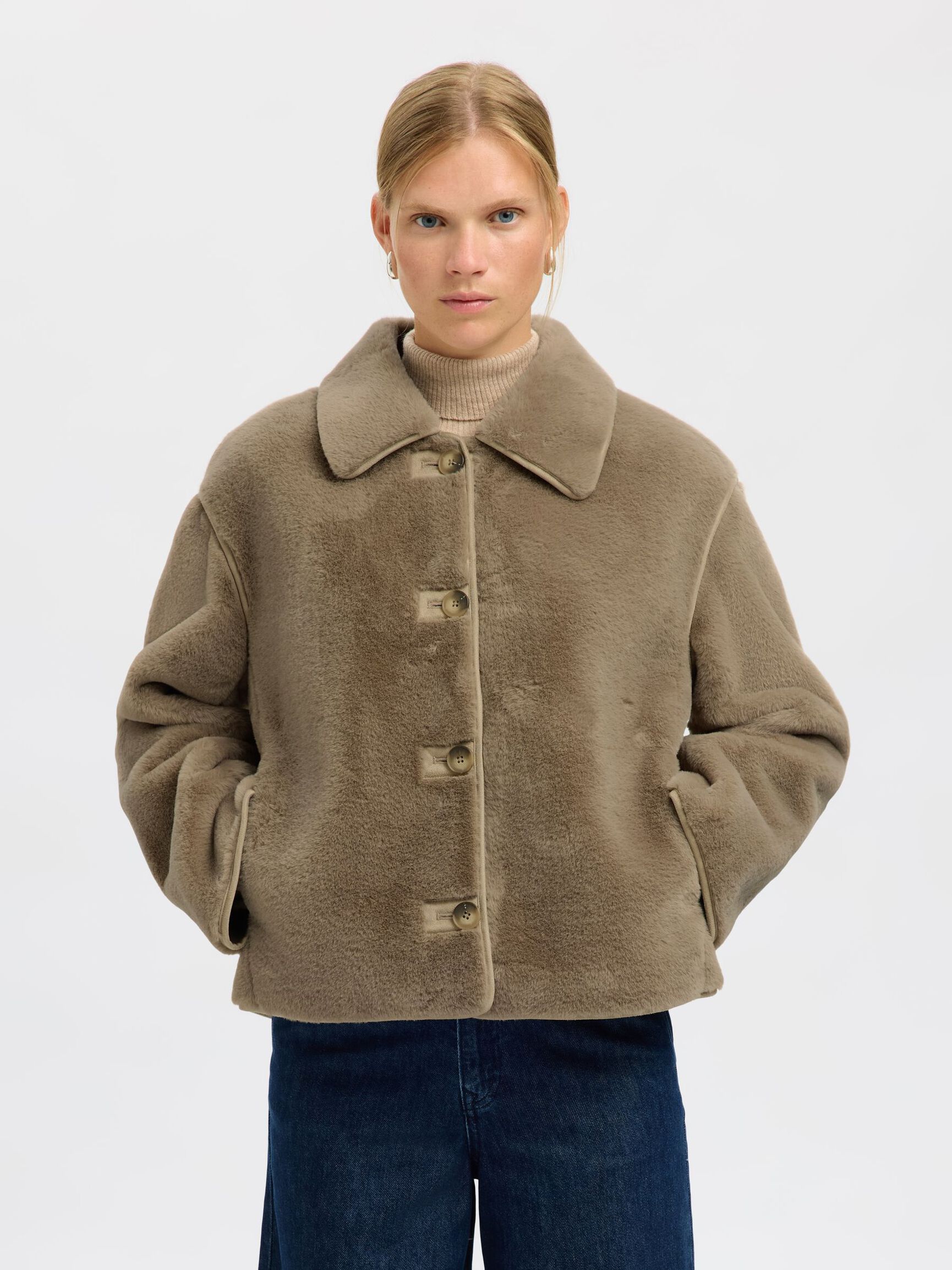 TEDDYFLEECE KURZJACKE, Pure Cashmere, highres