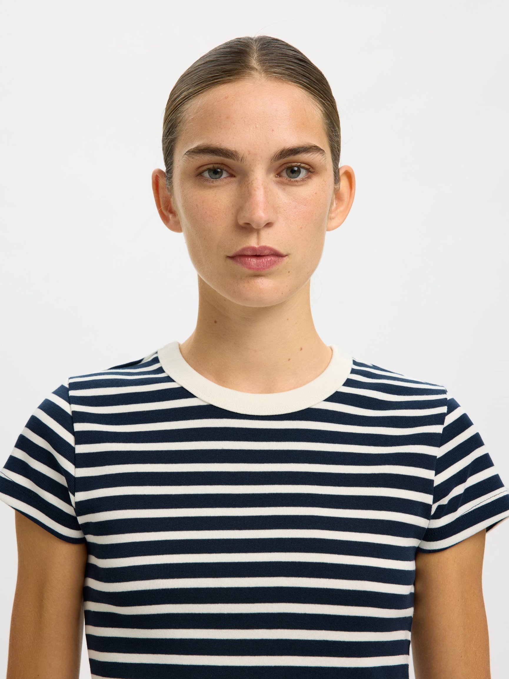 COTTON SHORT-SLEEVED T-SHIRT, Dark Sapphire, highres