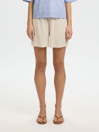 LINEN BLEND SHORTS, Sandshell, highres