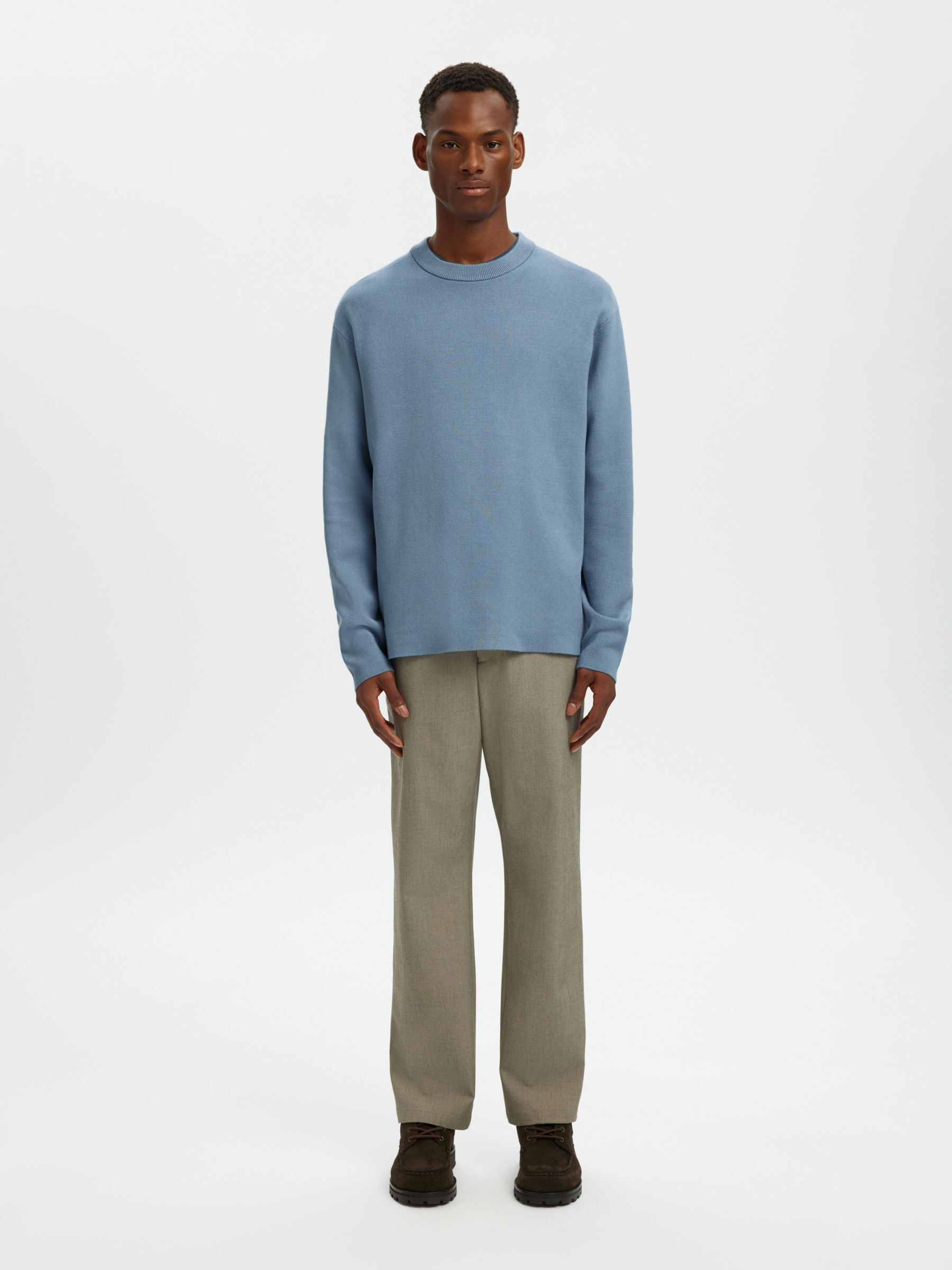 RELAXED FIT PULLOVER, Dusty Blue, highres