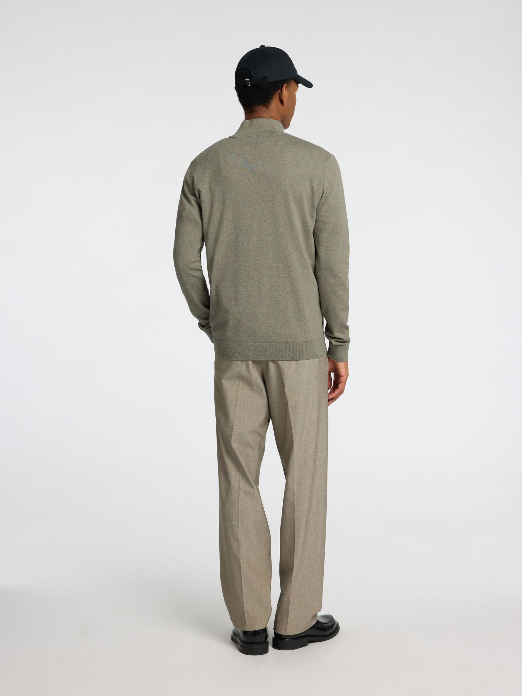 HALF-ZIP STRICKPULLOVER, Vetiver, highres