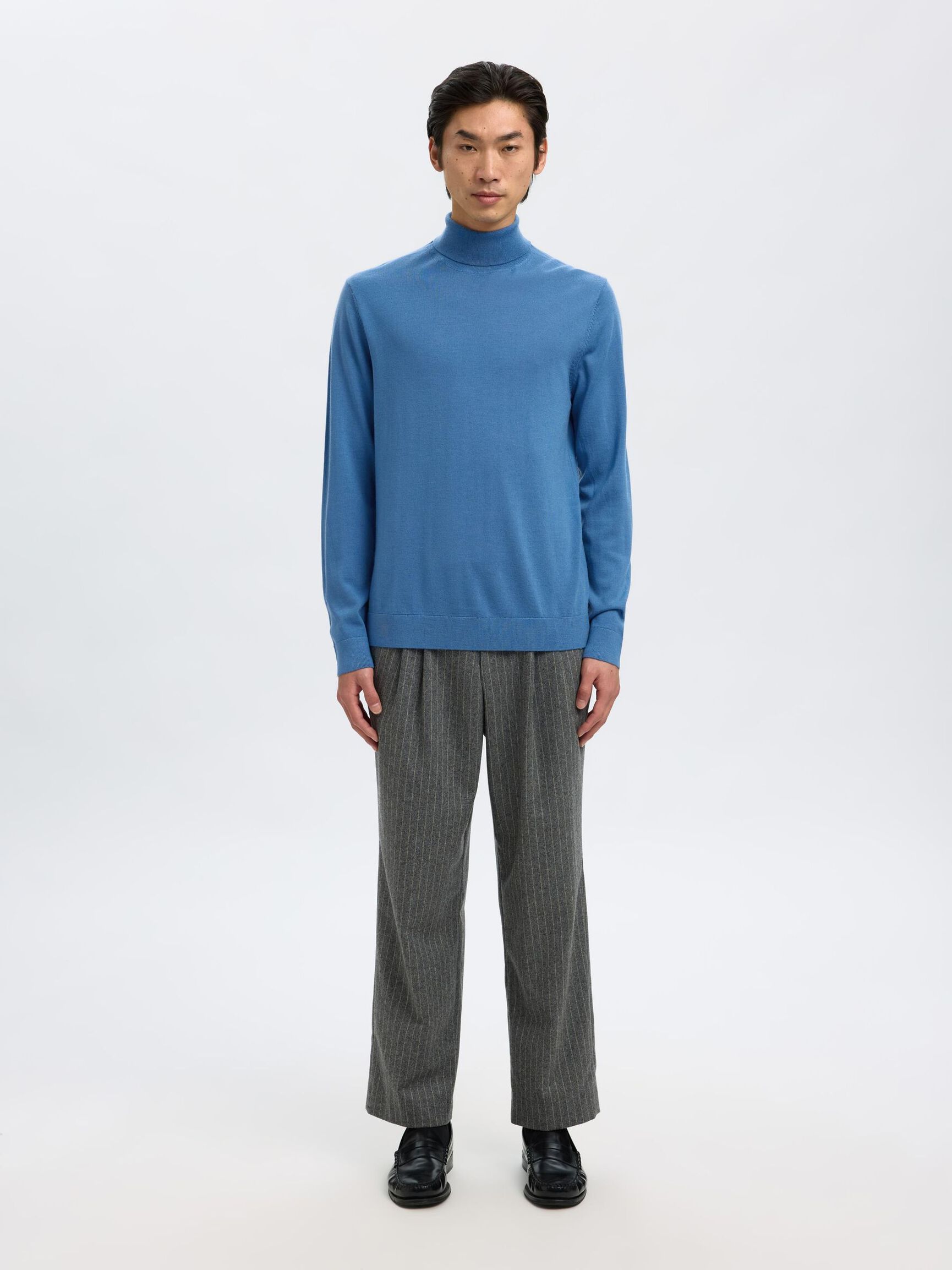 100% MERINO WOOL TURTLENECK, True Navy, highres