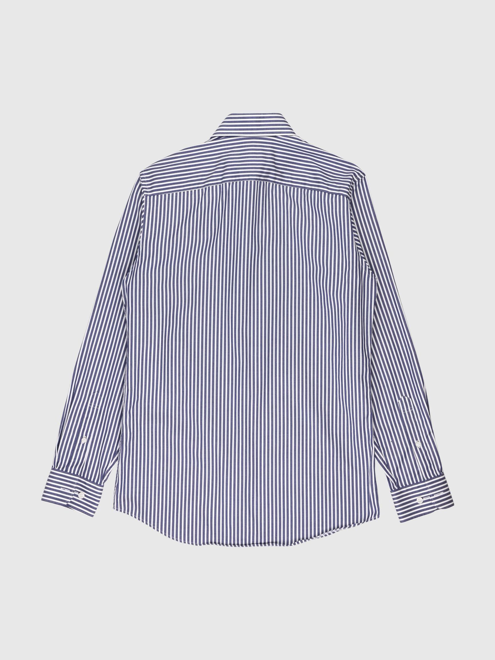LONG-SLEEVED SLIM FIT SHIRT, Dark Sapphire, highres