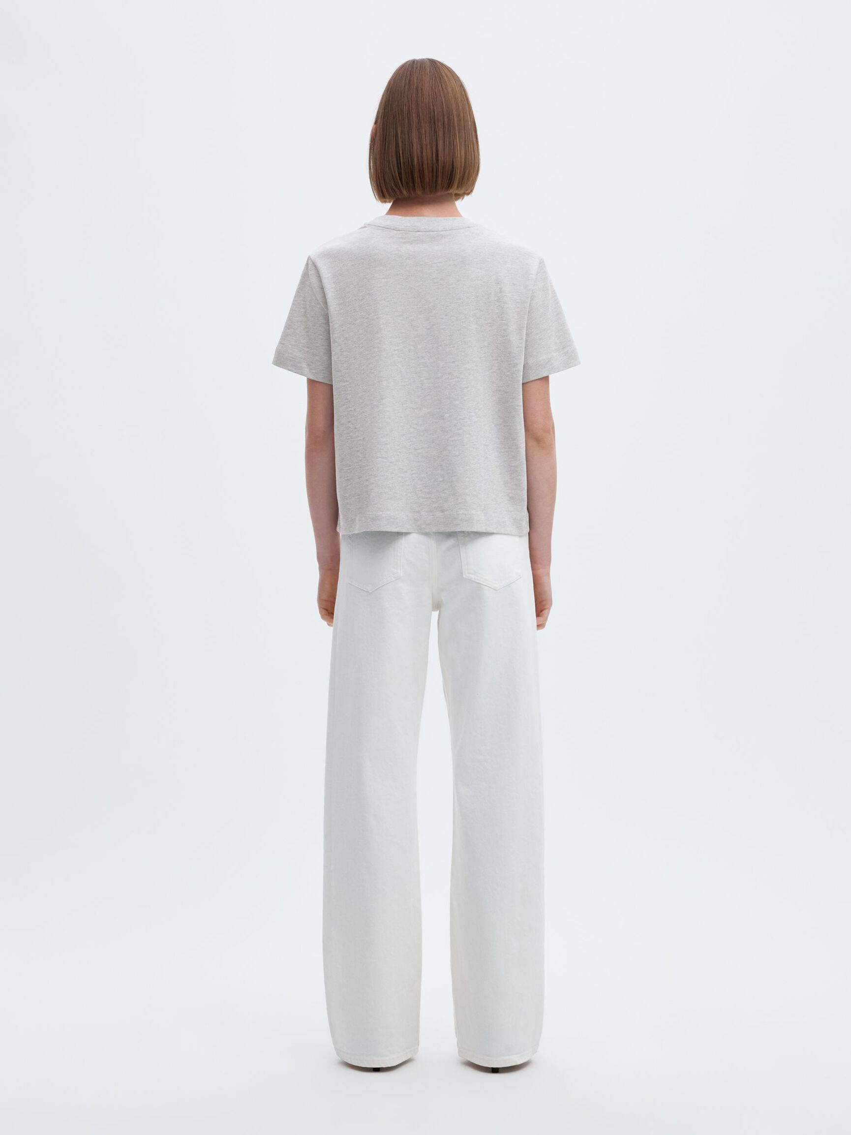 BOXY T-SHIRT, Light Grey Melange, highres