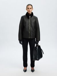 LAMMFELL LEDERJACKE, Black, highres