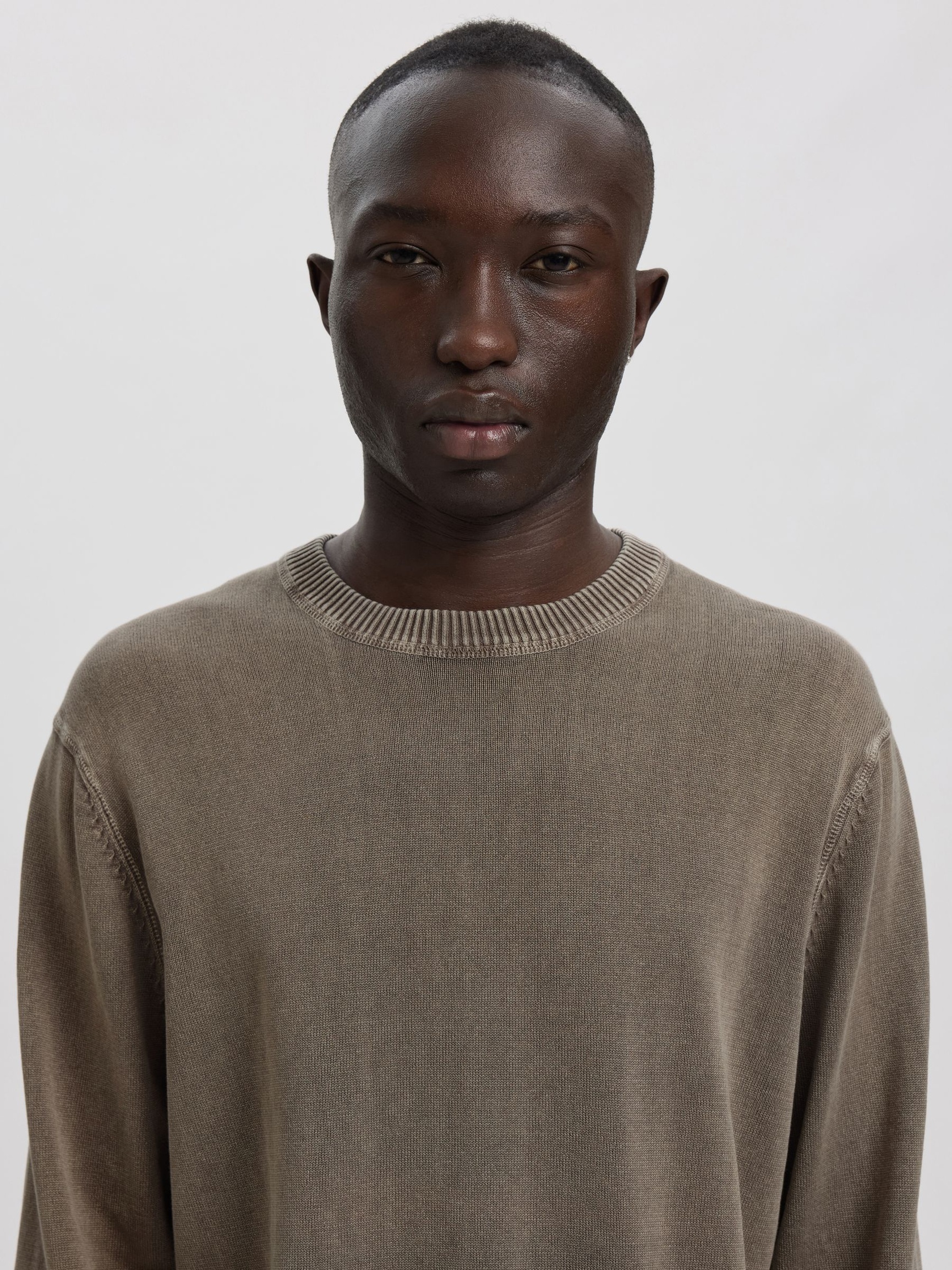 COTON PULL RAS DU COU, Dark Grey, highres