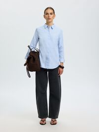 FITTED  LONG SLEEVED SHIRT, Light Blue, highres