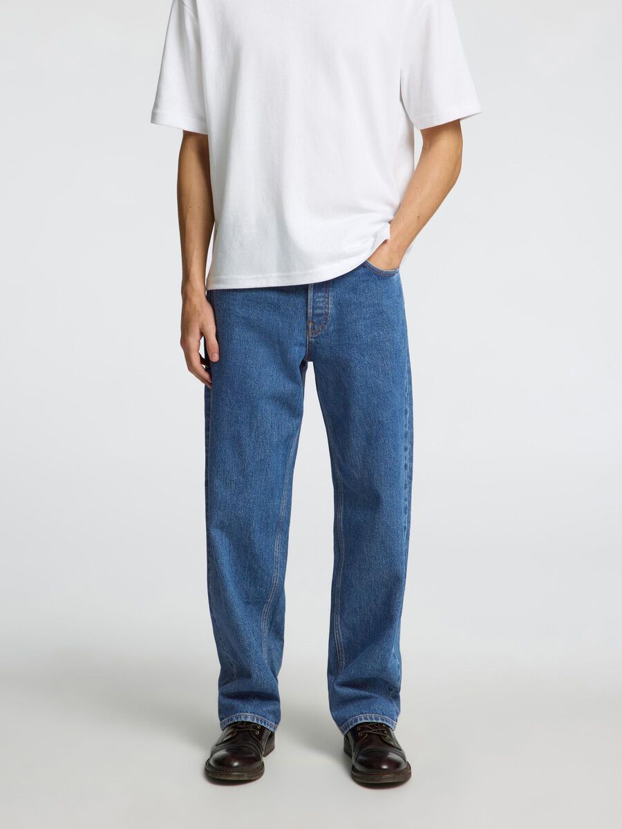 Selected 220 LOOSE FIT JEANS, Medium Blue Denim, highres - 16098203_MediumBlueDenim_1195483_003.jpg
