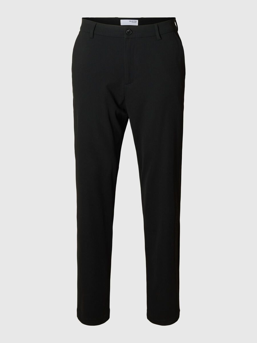 Selected SLIM FIT TAPERED FIT BROEK, Black, highres - 16099820_Black_001.jpg