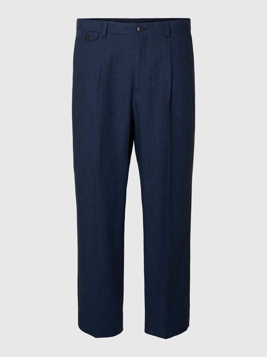 Selected TAILLEUR EN LIN MÉLANGÉ PANTALON AMPLE, Outer Space, highres - 16099041_OuterSpace_001.jpg