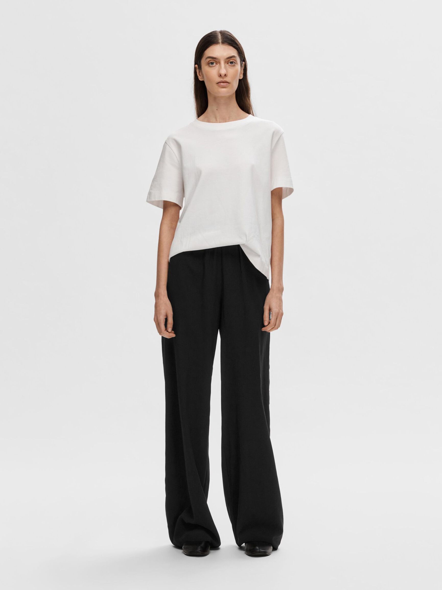 CLASSIC WIDE-LEG TROUSERS, Black, highres