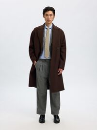 PINSTRIPE SUIT TROUSERS, Medium Grey Melange, highres