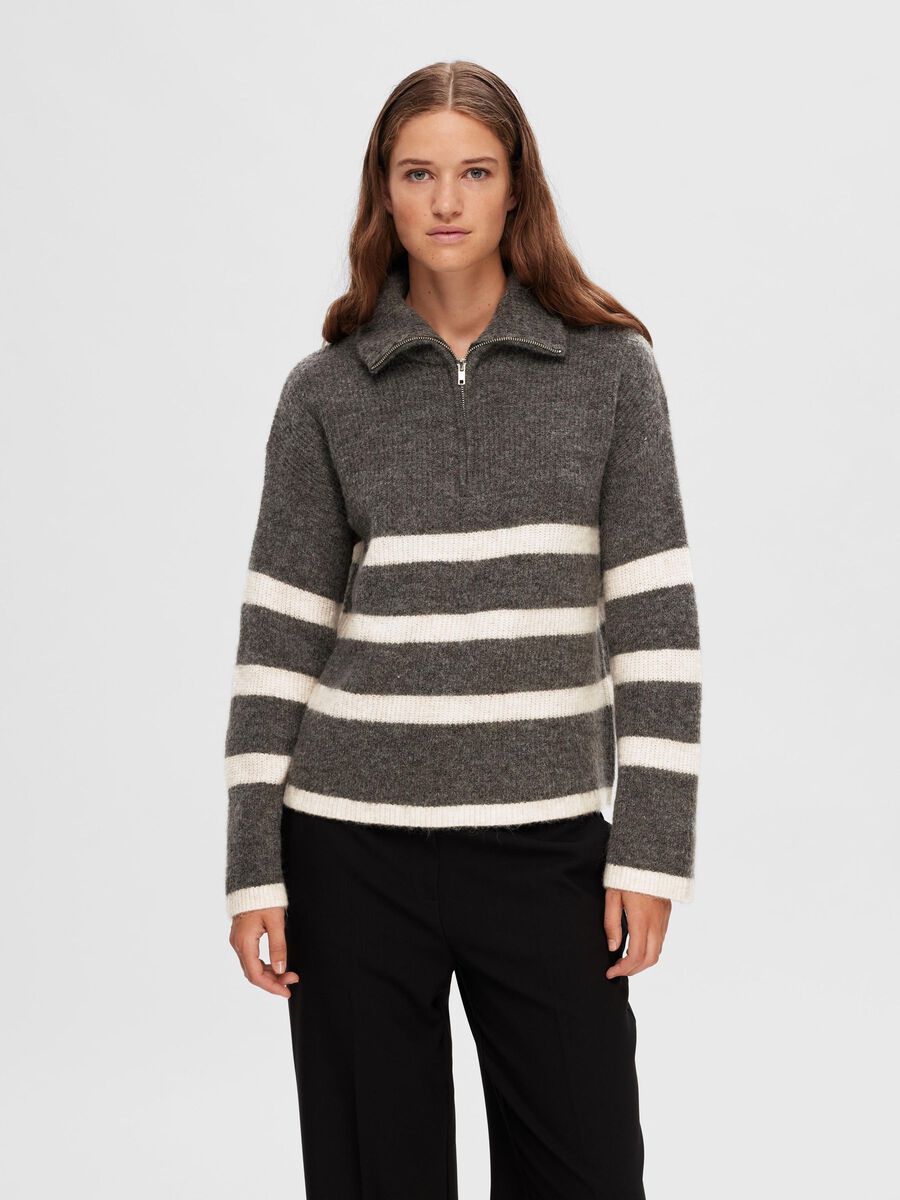 Selected MEZCLA DE LANA, MEDIA CREMALLERA JERSEY, Medium Grey Melange, highres - 16090274_MediumGreyMelange_1058939_003.jpg