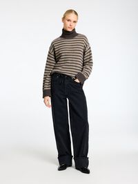 WOLLGEMISCH ROLLKRAGEN PULLOVER, After Dark, highres